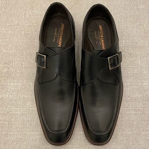 Johnston & Murphy Black Single Buckle Monk